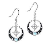 YAFEINI Witches Knot Earrings 925 Sterling Silver Witchy Moon Phase Dangle Earrings Witchy Jewellery Gifts for Women