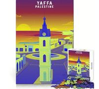 Yaffa Palestine Clock Art 1000 Piece Jigsaws for Adults Puzzle Improve Memory Happy Idle Time Laser Cut Art Xmas Gift (38x52cm)