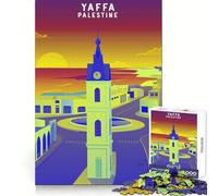 Yaffa Palestine Clock Art Jigsaw Puzzles for Adults 1000 Memory Training Time Well Spent Precise Edges Best Gift (50x75cm)