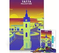 Yaffa Palestine Clock Art Jigsaws 1000 Pieces for Adults Memory Boost Game Professional Grade Cutting Heartwarming Gathering Activity (38x26cm)