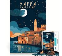 Yaffa Palestine Poster Art Jigsaw Puzzles1000 Pieces Brain Recall Game Premium Laser Cut Quality Absorbing Activity for Quiet Nights (38x52cm)