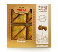 Yaffa Traditional Middle Eastern Walnut Baklawa | Assorted Baklawa Gift Box with Walnut & Mixed Nuts | Handmade Pastry, Halal & Vegetarian Sweets for Eid, Ramadan, Christmas & Gifting 350g