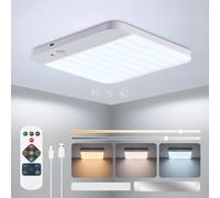 Yafido Rechargeable Outdoor Wireless Sensor Ceiling Light Battery Powered for Shed, LED USB PIR Motion Detector Lighting Indoor for Conservatory Bathroom Garage Loft Hallway Waterproof Shower Bright