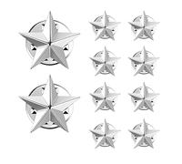 YAFIYGI 10 Pcs Star Pins Silver Lapel Pin Bulk Brooch Push Pin Award Badge for Honor Dance Party Costume Accessories Patriotic Events Decoration and Memorial Day Celebration