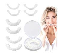 YAFIYGI 2 Pairs Teeth Covers with Top and Bottom Fake Dental for Broken or Missing Teeth Snap-On Confidence Smile Fake Dentures for Men Easy-to-Use Smile Enhancement Covers and Storage Box