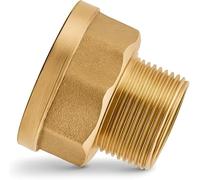 YAFIYGI 3/4 to 1 Inch Adapter Brass Pipe Fittings Reducer NPT Female Thread Connector Hose Fitting Nipple Garden Pipe Bulkhead Socket Adapter for Plumbing and Water Systems