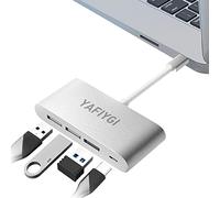 YAFIYGI 4-in-1 USB-C Hub Type-C Multiport Adapter with 1USB 3.0 Ports & 2 USB 2.0 & 87W PD Charge Compatible for 2020-2016 MacBook Pro 13/15/16 New Mac Air/Surface ChromeBook Connecting Adapter