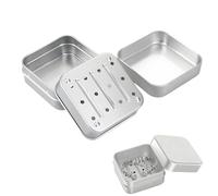 YAFIYGI Metal Retainer Case Aluminum Denture Cup Small Travel Storage Container for Retainers Mouth Guard Holder Durable Soaking Cups Portable Size for Camping Office Daily Use