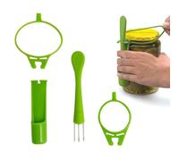 YAFIYGI Pickle Fork Pack Grabber Tool for The Jar Pickle Holder Olive Picker Up Stainless Steel Kitchen Gadgets Accessories Kimchi Picking Machine for Pickle Lovers Condiments Pickle Present (Green)