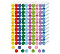 YAFLUG 1200 Pieces Colorful Stickers Smiley Face Stickers Round Stickers Colorful Reward Stickers 10 Colors Suitable for School, Office, Home, Suitable for Teachers and Parents(A)
