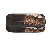 yagDAA American West Rodeo Hat Print Oxford Cloth Pencil Case Large Capacity Pencil Pouch Box Bag for College Work Travel