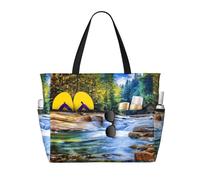 yagDAA Aquarium Background Fish Tank Print Beach Bag Large Tote Bag With Multiple Pockets Pool Travel Vocation Beach Bags For Women