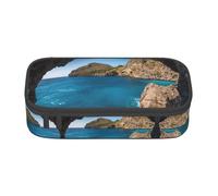 yagDAA Arch in Mallorca Spain Print Oxford Cloth Pencil Case Large Capacity Pencil Pouch Box Bag for College Work Travel