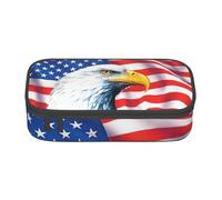 yagDAA Bald Eagle Print Oxford Cloth Pencil Case Large Capacity Pencil Pouch Box Bag for College Work Travel