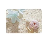 yagDAA Blue Zen Flower With Starfishes On Beach Print Front Door Mat Entry Mat Rug Doormat For Indoor Outdoor Door Patio Porch 60 X 40 Cm