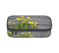 yagDAA Bouquet of Daffodils Print Oxford Cloth Pencil Case Large Capacity Pencil Pouch Box Bag for College Work Travel