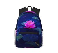 yagDAA Bright Pink Lotus Print Casual Laptop Backpack For Men Women Large Capacity Business Work Travel College Daypack