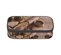 yagDAA Compass and Ancient Map Print Oxford Cloth Pencil Case Large Capacity Pencil Pouch Box Bag for College Work Travel