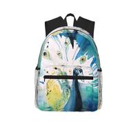 yagDAA Cute Peacock Print Casual Laptop Backpack For Men Women Large Capacity Business Work Travel College Daypack