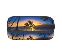 yagDAA Hawaii Beach Print Oxford Cloth Pencil Case Large Capacity Pencil Pouch Box Bag for College Work Travel