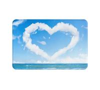 yagDAA Heart Shape Romantic Beach Print Front Door Mat Entry Mat Rug Doormat For Indoor Outdoor Door Patio Porch 60 X 40 Cm