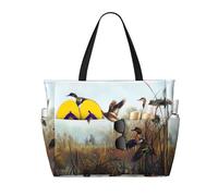 yagDAA Hunting Flying Wild Print Beach Bag Large Tote Bag With Multiple Pockets Pool Travel Vocation Beach Bags For Women