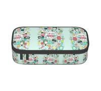 yagDAA I Love The 90s Illustration Print Oxford Cloth Pencil Case Large Capacity Pencil Pouch Box Bag for College Work Travel