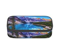 yagDAA Lake Mountain Landscape Print Oxford Cloth Pencil Case Large Capacity Pencil Pouch Box Bag for College Work Travel