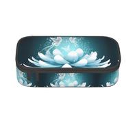 yagDAA Lotus Flowers Print Oxford Cloth Pencil Case Large Capacity Pencil Pouch Box Bag for College Work Travel