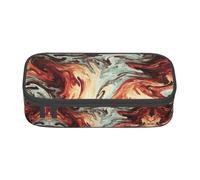 yagDAA Marble Mixed Brown Print Oxford Cloth Pencil Case Large Capacity Pencil Pouch Box Bag for College Work Travel