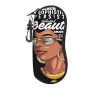 yagDAA Melanin Afro Woman Print Neoprene Glasses Case Travel Zipper Eyeglass Cases Spacious Sunglasses Case For Men Women