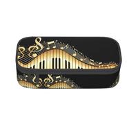 yagDAA Novel Music Note Print Oxford Cloth Pencil Case Large Capacity Pencil Pouch Box Bag for College Work Travel