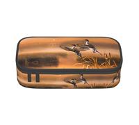 yagDAA Oil Painting Duck Print Oxford Cloth Pencil Case Large Capacity Pencil Pouch Box Bag for College Work Travel