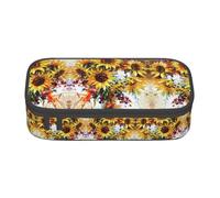 yagDAA Oil Painting Sunflower Print Oxford Cloth Pencil Case Large Capacity Pencil Pouch Box Bag for College Work Travel