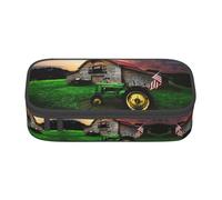yagDAA Old Tractor Photo Farm Print Oxford Cloth Pencil Case Large Capacity Pencil Pouch Box Bag for College Work Travel