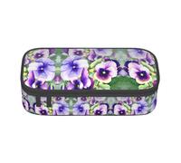 yagDAA Pansy Perfection Print Oxford Cloth Pencil Case Large Capacity Pencil Pouch Box Bag for College Work Travel
