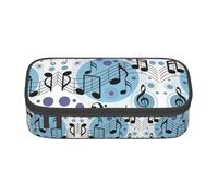 yagDAA Polka Dot Music Note Print Oxford Cloth Pencil Case Large Capacity Pencil Pouch Box Bag for College Work Travel