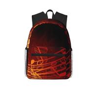 yagDAA Red Flame Music Note Print Casual Laptop Backpack For Men Women Large Capacity Business Work Travel College Daypack