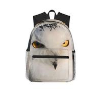 yagDAA Snowy Owl Eyes Print Casual Laptop Backpack For Men Women Large Capacity Business Work Travel College Daypack