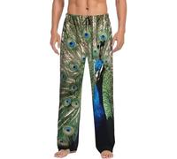 yagDAA The Peacock Print Men'S Pajama Pants Sleep & Lounge Pants With Pockets Pj Bottoms Loungewear For Men