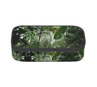 yagDAA Tropical Rainforest Jungle Scene Print Oxford Cloth Pencil Case Large Capacity Pencil Pouch Box Bag for College Work Travel