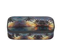 yagDAA Tropical Sunset Print Oxford Cloth Pencil Case Large Capacity Pencil Pouch Box Bag for College Work Travel