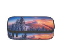 yagDAA Winter Wonderlands Print Oxford Cloth Pencil Case Large Capacity Pencil Pouch Box Bag for College Work Travel