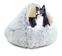 YAGE Dog Bed 80cm,Hood with supports-Fluffy Calming Pet Bed Suitable for pets under 20kg with Removable Washable Cover,Luxury Super Soft Pet Cave Bed Washable Patent No.: 6242416 (under 20kg)