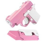 YAGE Fidget Gun Toy,Sensory Toy Fidget Slider Pistol Shape Non-Firing,Relief Reducing Plastic Carrot Knife Toy,Party Bag Fillers Fidget Toy Set Anxiety Relief Boys Girls Kids (Unfireable Gun-Pink)