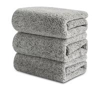 YAGE Microfiber Cleaning Cloths,Super Soft & Absorbent, Streak-Free & Reusable for Home, Kitchen, Car, and Bathroom Surfaces. Grey,40x28cm, Pack of 3