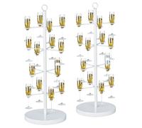 YAGEANNL Champagne Tree Stand,Champagne Tower,4 Tier Metal Cocktail Tree Stand,Cocktail Tree Stand,Champagne Stand for Weddings, Bridal Shower, Parties & Events,2 Pack,White