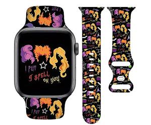 YAGEDOVIU Halloween Watch Bands Compatible Watch 38mm 40mm 41mm 42mm for Women Men, Adjustable Soft Silicone Replacement Smartwatch Wristband for SE Series 8/7/6/5/4/3/2/1