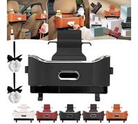 Yagerod Cimario Car Seat Storage Box, Multifunctional Car Seat Back Storage Box, Universal Car Seat Storage Box with Cup Holder, Tissue Box Holder with 2 Drink Cup Holder (A)