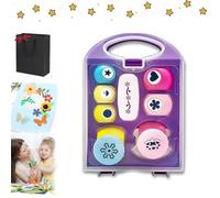 Yagerod Creative Kids DIY Puncher Craft Set, Craft Scissor Set, Craft Scissors and Hole Punch Set, Shape Cutters for Crafts, Leaf, Butterfly, Star Heart Flower Punch DIY Arts Fun Projects (AA)